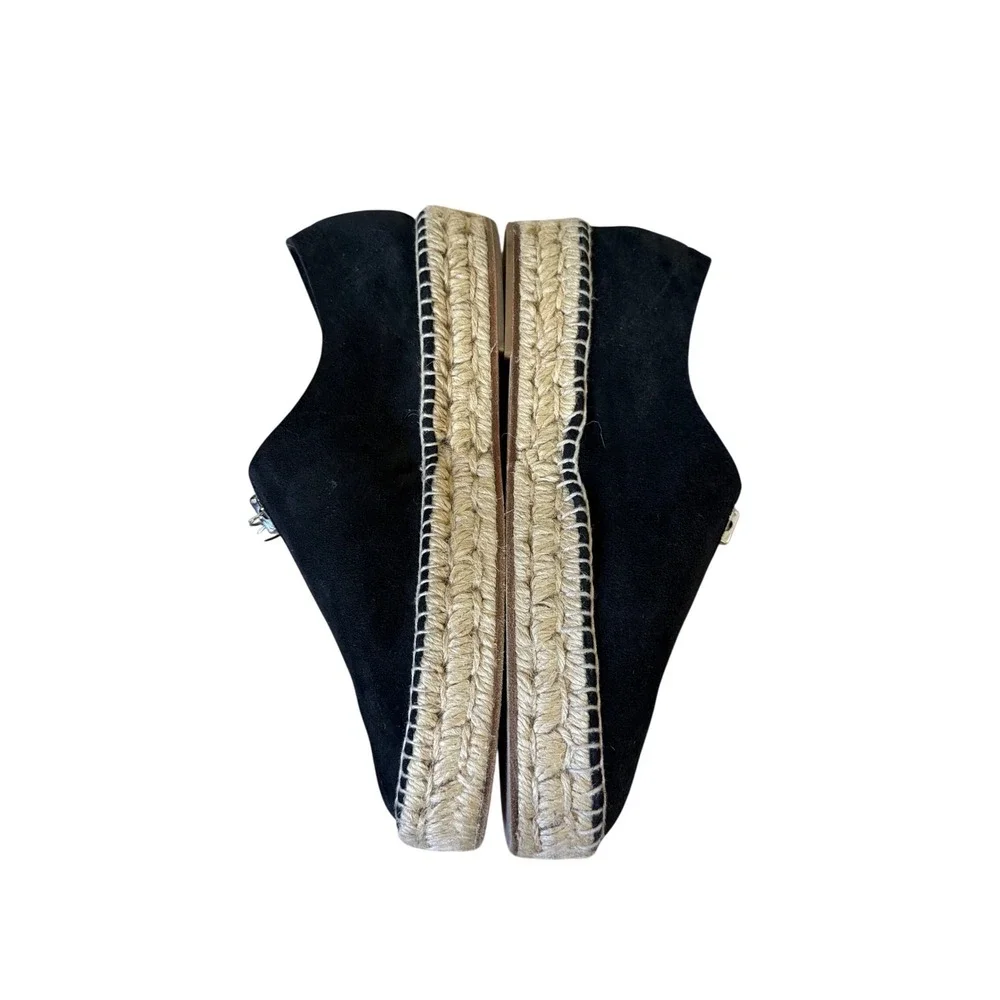 Alexander Wang Espadrille‎ Flats Shoes Devon Black Suede Zip Front 39
